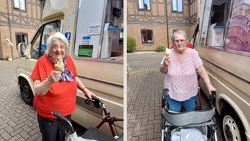 Grimsby care home residents delighted by surprise visit from ice cream van